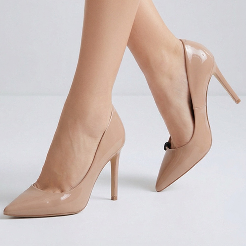 Express Nude Patent Pointed-Toe Stiletto Pumps